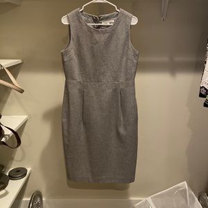 Grey wool shift dress.